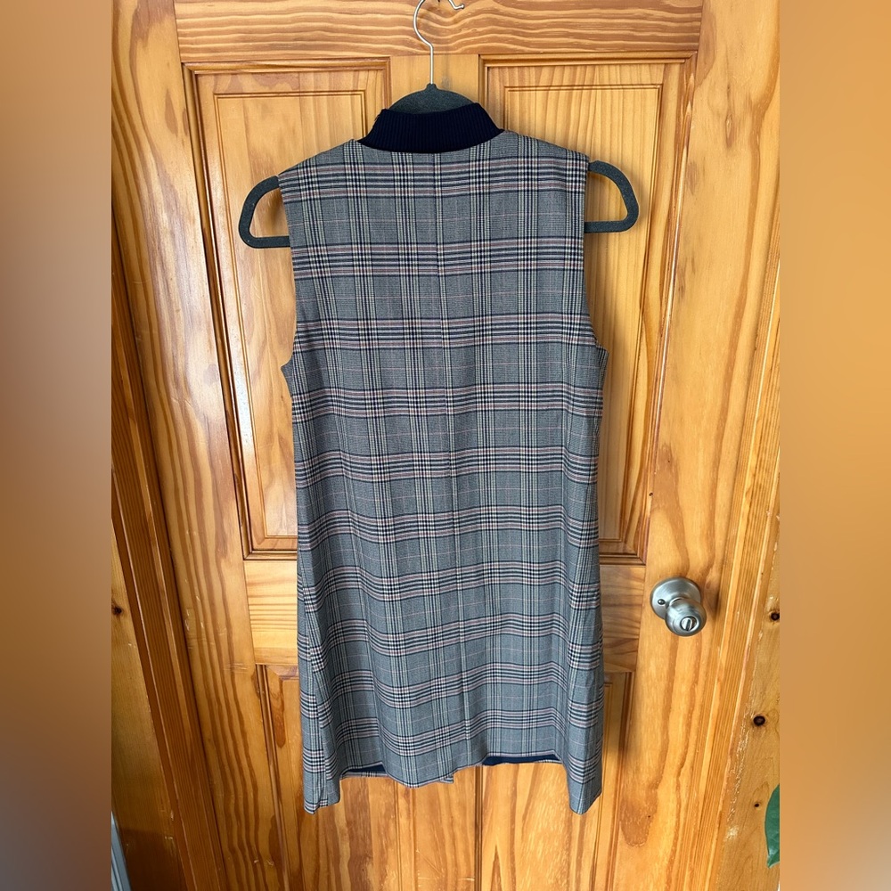 NWT house of Harlow 1960 Plaid Button-Front Sleeveless Tunic Dress - Picture 2 of 11